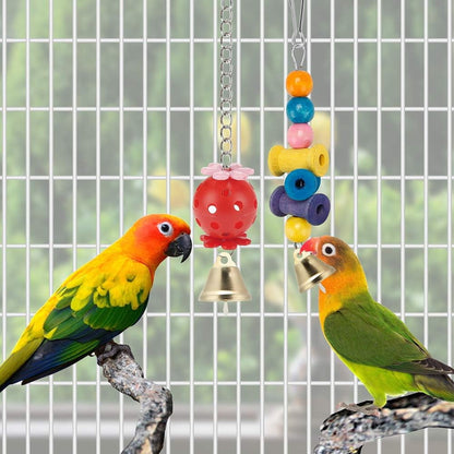 11PCS Bird Toys Parakeet Toys,Dinosam Colorful Parrot Toy for Small Parakeets Cockatiels Conures Finches Swing Chewing Hanging Bell Cage Hammock Toy