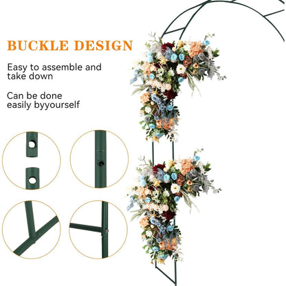 Wedding Arch Garden Arch 7.87 x 4.59 x 1.25FT Christmas Arch Backdrop Stand for Ceremony Metal Garden Trellis for Various Climbing Plant Garden Decor,Assemble Freely 2 Sizes,Black