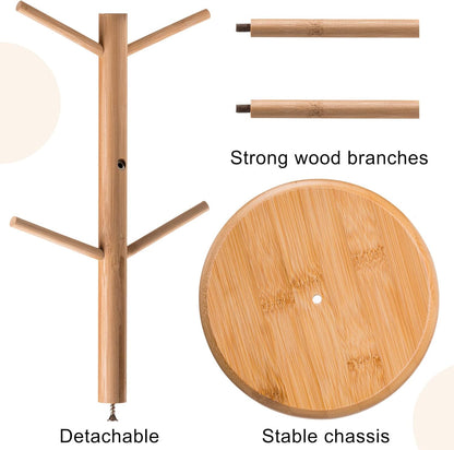 14 Inch Coffee Mug Tree Mug Holder Tree Coffee Mug Rack Cup Holder for Counter with 6 Hooks Removable Mug Stands