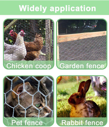 Chicken Wire Fencing Mesh,15.7in x 16.4ft Chicken Wire Net for Craft, Chicken Wire Fence Mesh with Plier, Protective Gloves for Crafts Garden Poultry Chicken Coops Rabbit Rodent Cage