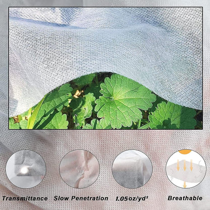 Plant Covers Freeze Protection 10x50ft（1.05 Oz/yd²） Garden Cover Plant Floating Row Cover,Vegetable Frost Blanket Winter Frost Cloth Plant Freeze Protection,Floating Blankets Fabric Plants