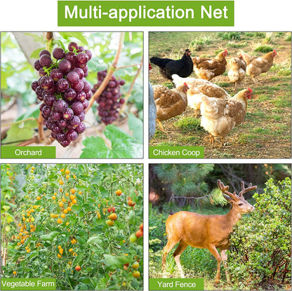 33 x 50 ft Garden Netting with 1.96 in Square Mesh,Reusable Bird Netting for Chicken wire Coop,FifthQuarter Nylon Poultry Net Deer Fence for Protecting Vegetables Fruit Tree from Birds Squirrel,Black