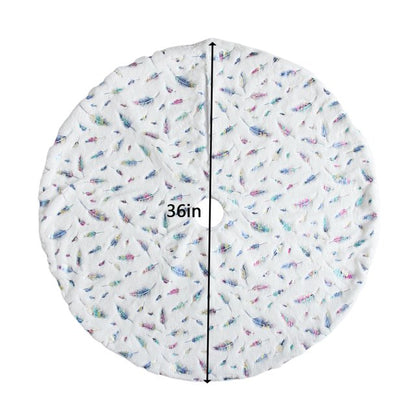 Tree Skirt, Larger 36'' Feather Xmas Decorations Indoor, White