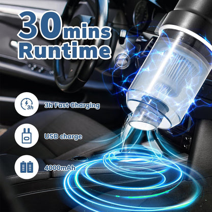 Handheld Vacuum Cordless,Domaci 14000Pa Car Vacuum Cleaner,Foldable Car Facuum Fortable Cordless 120W High Power Wet/Dry Vacuum