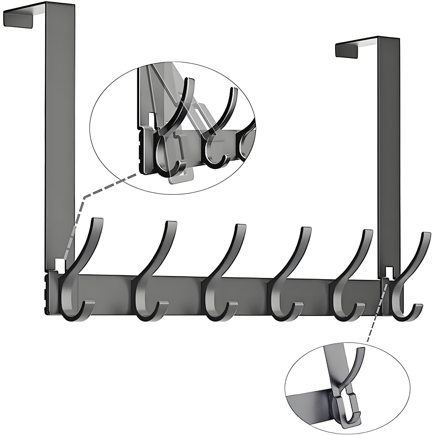 Over The Door Hooks, Door Hanger Hooks for Hanging, Over The Door Towel Racks, Over The Door Hanger, Coat Rack with 12 Coat Hooks, Wreath Door Hanger Over The Door Organizer