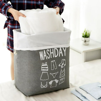 75L Freestanding Large Laundry Basket with Lid, Collapsible Large Drawstring Clothes Hamper Storage with Handle, Dinosam Storage Basket for Bathroom,Gray