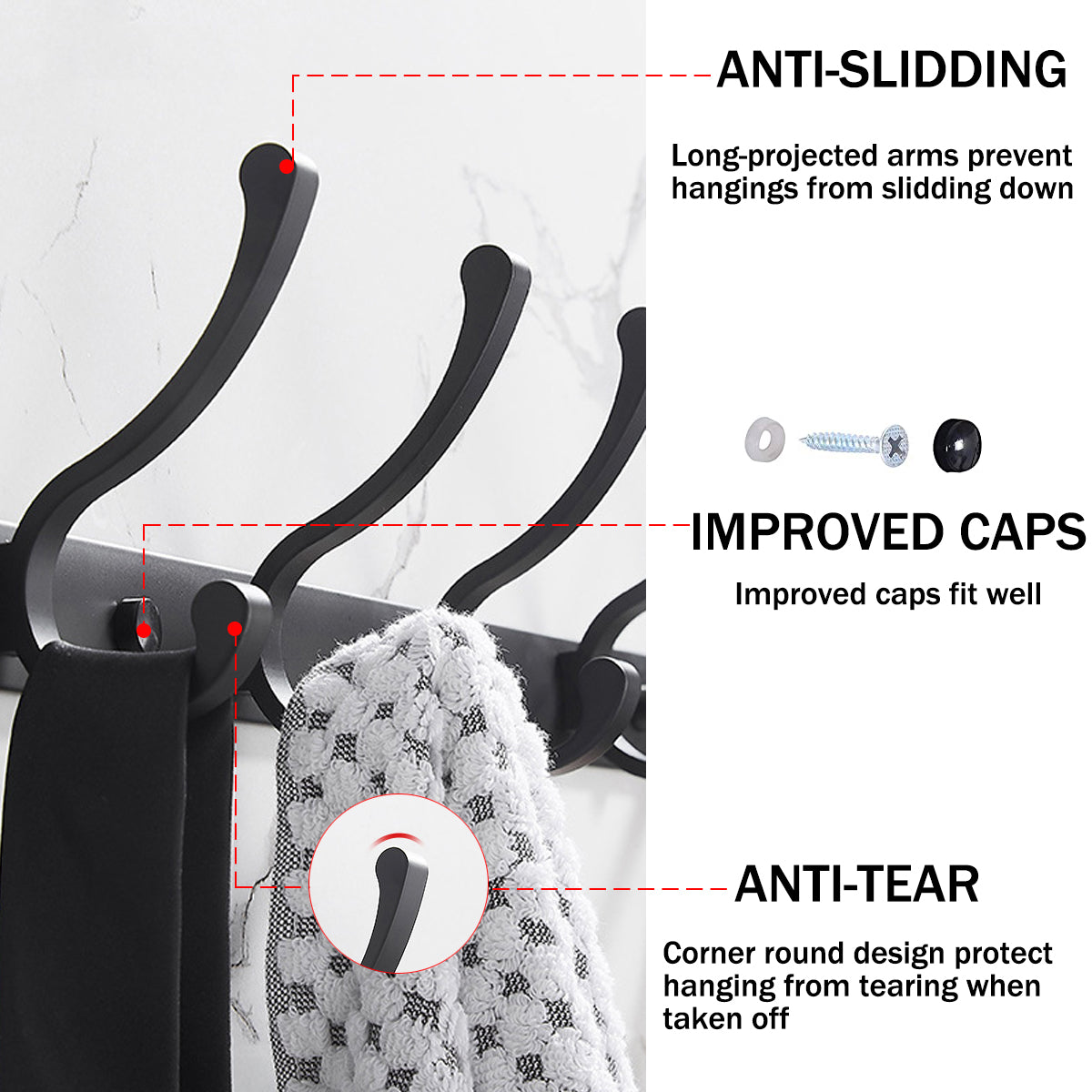 Coat Rack Wall Mounted Heavy Duty Wall Hooks for Wall Hanger with 12 Hooks for Hanging,Dinosam Coat Hanger Hat Rack Coat Hooks Rack for Wall Coat Hanger Wall Mount