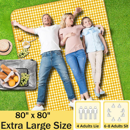 Extra Large Picnic Blankets,Teencool Waterproof Blanket Sandproof Beach Blanket,Outdoor Blanket for Travel Camping Mat 80"x80