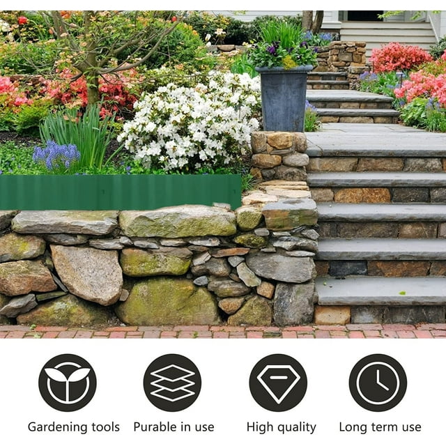 Landscape Edging Border, Garden Edging for Landscaping 8 inch x 30 feet Terrace Board Plastic Edging for Vegetable Raised Bed and Flower Bed Edging Borders