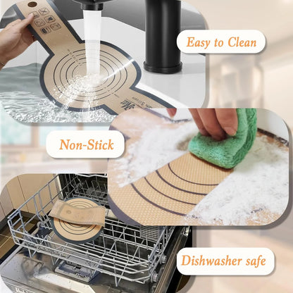 Silicone Bread Sling for Dutch Oven,2Pcs Non-Stick Silicone Baking Mat Sling Heat Resistant Black Dutch Oven Liner with Long Handle Reusable Silicone Baking Sheets for Transfer Dough Baking