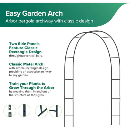 Wedding Arch Garden Arch 7.87 x 4.59 x 1.25FT Christmas Arch Backdrop Stand for Ceremony Metal Garden Trellis for Various Climbing Plant Garden Decor,Assemble Freely 2 Sizes,Black