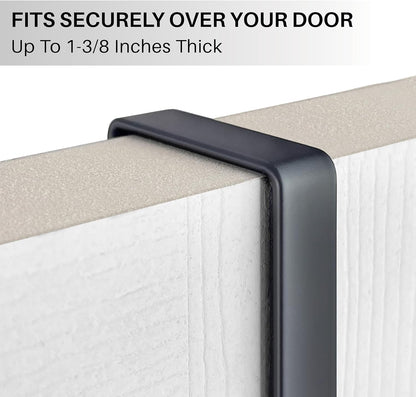 Over Door Hooks Rack, Domaci 9 Hook Over Door Hanger, Over Door Towel Rack, Over Door Hooks for Hanging Towels or Clothes, for Bathroom, Bedroom or Laundry Room (Black)