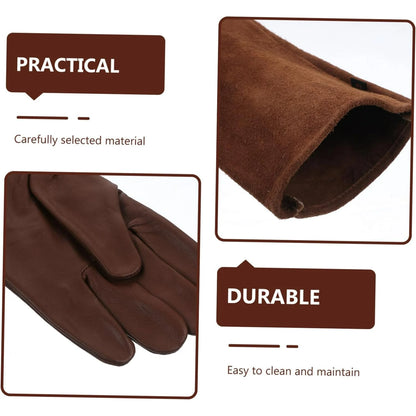 Women Garden Gloves Outdoor Garden Gloves for Women Large Long Forearm Gardening Gloves Rose Gardening Gloves for Gardening, Trimming, Yard, Brown
