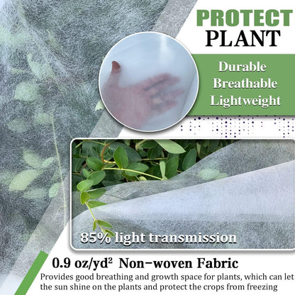 Plant Covers Freeze Protection,10Ft x 50Ft Frost Cloth for winter plant Covers Blanket Plant Cover