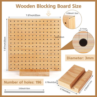 Crochet Blocking Board with Pins Board Granny Square Blocking Board for Crochet Projects Blocking Mats for Knitting with 10 Stainless Steel Pins Crochet Gifts for Crocheter,7.8" x 7.8"