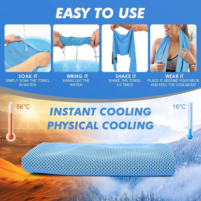 4 Pcs Cooling Towels 40"x12" Cool Sweat Towels,Cooling Towels for Neck and Face,Workout Towels