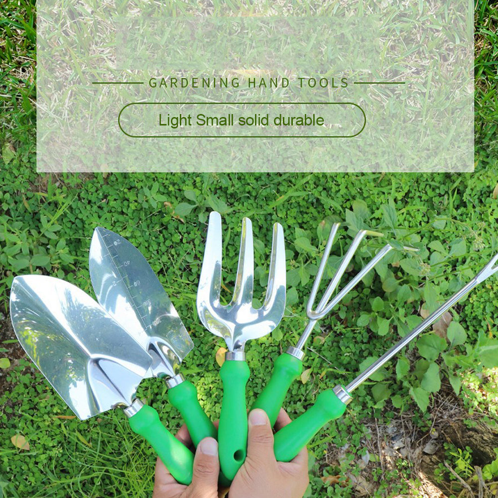 Garden Tool Set,5 Packs Gardening Yard Tools Kit Supplies for Women Men with Hand Rake,Hand Weeder,Hand Fork,Transplanter Trowel,Hand Trowel,Durable and Delicate Garden Gift