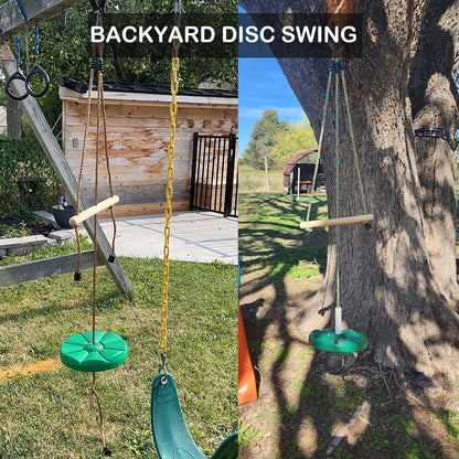 Tree Swing for Kids Swing,Climbing Rope Swing Seat with Swing board and Kids Hanging Bar,Disc Rope Swing Outdoor Garden Swing Set Accessory Children's 3 Years+