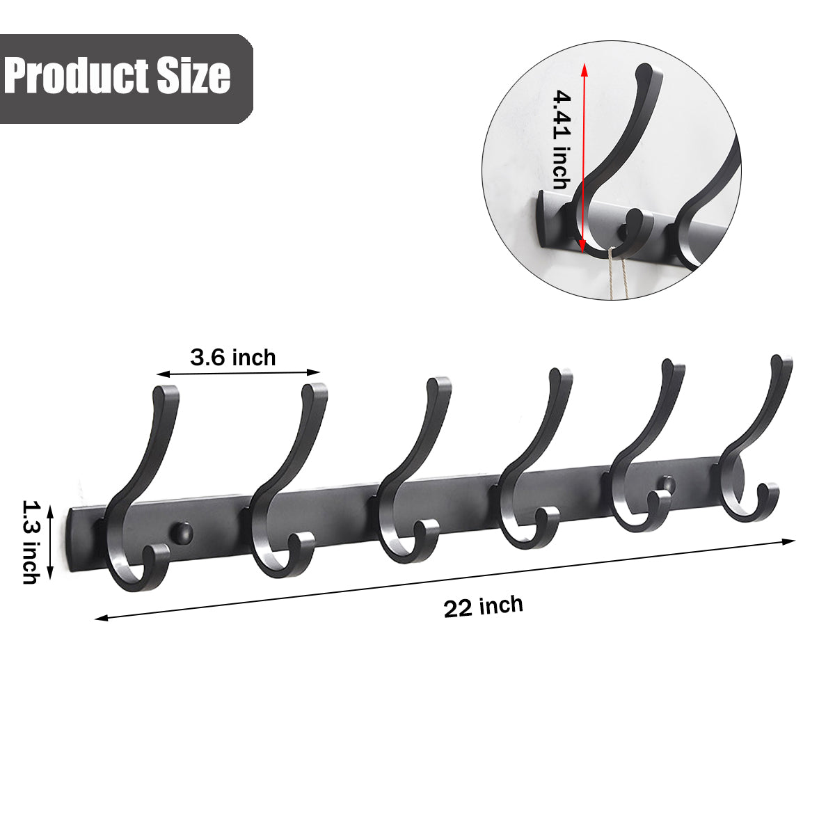 Coat Rack Wall Mounted Heavy Duty Wall Hooks for Wall Hanger with 12 Hooks for Hanging,Dinosam Coat Hanger Hat Rack Coat Hooks Rack for Wall Coat Hanger Wall Mount