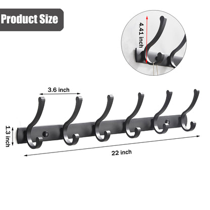 Coat Rack Wall Mounted Heavy Duty Wall Hooks for Wall Hanger with 12 Hooks for Hanging,Dinosam Coat Hanger Hat Rack Coat Hooks Rack for Wall Coat Hanger Wall Mount