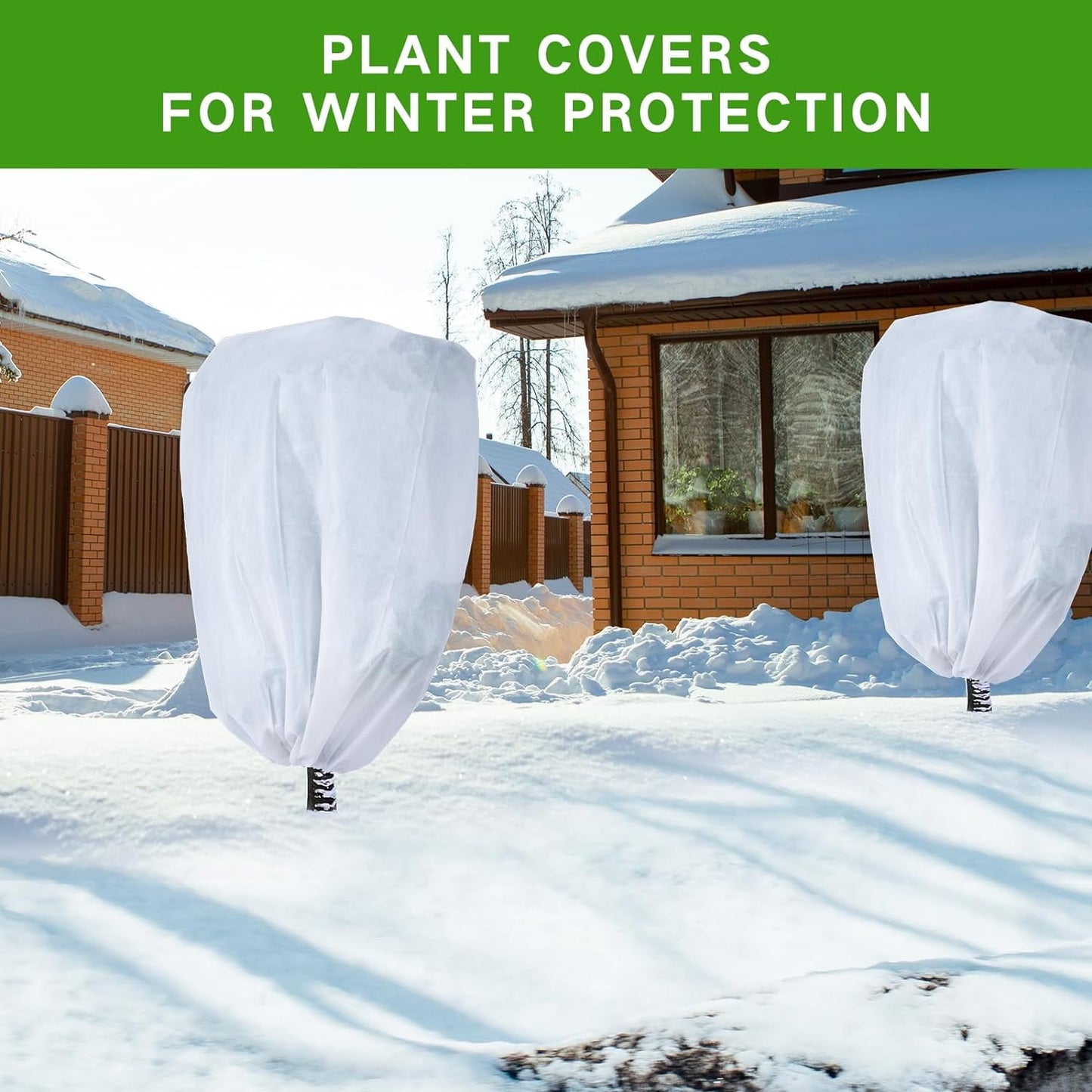 2PCS Plant Covers Freeze Protection Frost Blankets for Outdoor Plants,40"x32" 2.2 oz Plant Covers for Winter Plant Covers Freeze Protection,Frost Cloths for Outdoor Plants with Jacket Drawstring