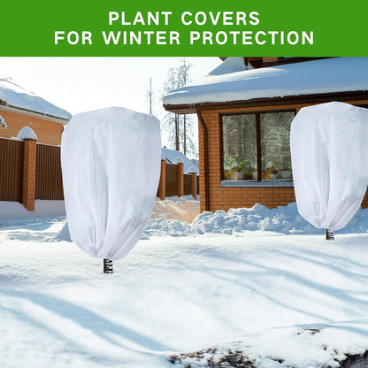 2PCS Plant Covers Freeze Protection Frost Blankets for Outdoor Plants,40"x32" 2.2 oz Plant Covers for Winter Plant Covers Freeze Protection,Frost Cloths for Outdoor Plants with Jacket Drawstring