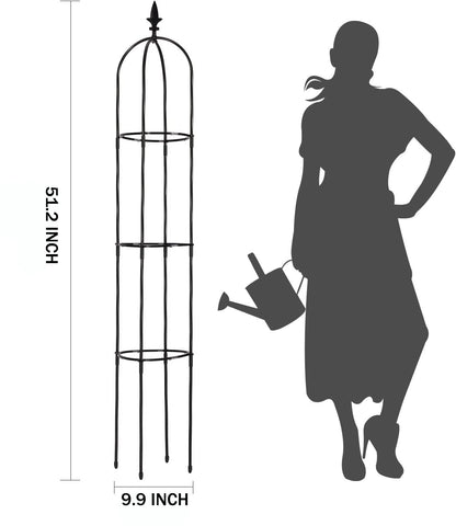 Garden Trellis for Climbing Plants Outdoor,51.2 in Plant Trellis for Potted Plant Support, Garden Tower Trellis for Potted Plants Flowers Vegetable Vine
