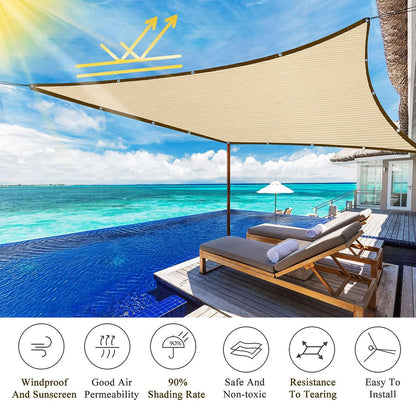 Sun Shade Sails 10 ft x 10 ft Shade Cloth for Garden Patio,Sunblock Net -for Plants Greenhouse Outdoor Pergola Lawn Sun Shade Cloths for Outdoor Patio Backyard Garden