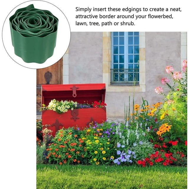Landscape Edging Border, Garden Edging for Landscaping 8 inch x 30 feet Terrace Board Plastic Edging for Vegetable Raised Bed and Flower Bed Edging Borders
