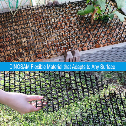 Cat Scat Mat 7.9 X 6 Inches (Set of 12) - Keep Cats Out of Yard Permanently - Scat Mat for Cats- Spike Mat with 8 U-shaped Nail
