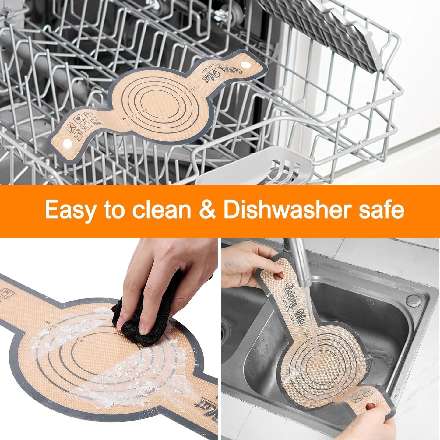 Silicone Bread Sling for Dutch Oven, 2Pcs Non-Stick Silicone Baking Mat Sling Heat Resistant Gray Dutch Oven Liner with Long Handle Reusable Silicone Baking Sheets for Transfer Dough Baking