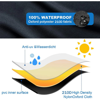 Patio Furniture Cover Waterproof, Outdoor Furniture Cover for Winter, Dinosam Durable Outdoor Furniture Cover with 4 Windproof Buckles,Black Patio Table Cover Fits