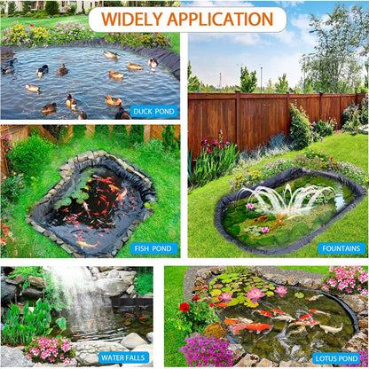 Pond Liner,6.6 x 10ft Pond Liners for Outdoor Ponds,Teencool 10 Mil HDPE Fish Pond Liners Skins