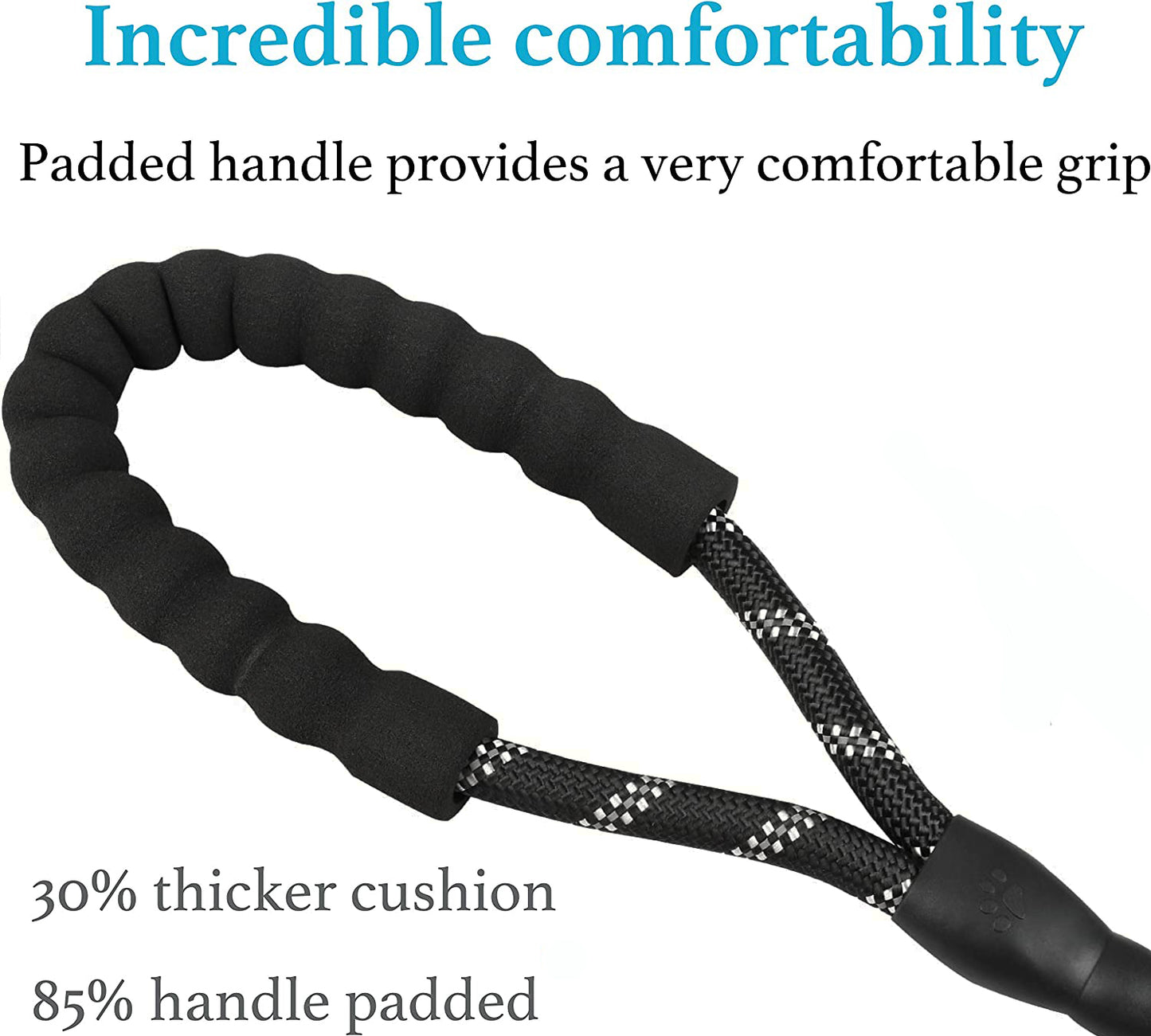 Double Dog Leash for 2 Dogs, Dual Dog Training Leash, Dinosam 360 Swivel No Tangle Walking Two Dog Leash for Dog Training, Shock Absorbing Bungee Double Leash for 2 Dogs, Black (25-150 lbs)