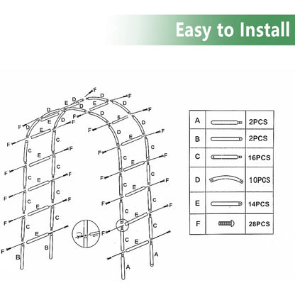 Wedding Arch Garden Arch 7.87 x 4.59 x 1.25FT Christmas Arch Backdrop Stand for Ceremony Metal Garden Trellis for Various Climbing Plant Garden Decor,Assemble Freely 2 Sizes,Black