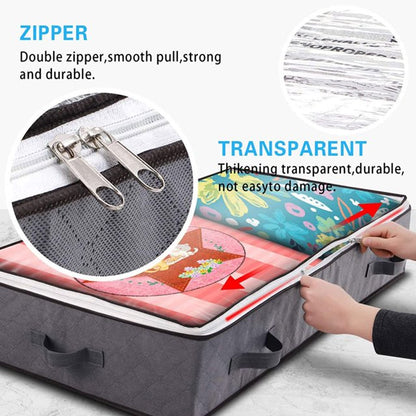 Under Bed Storage,Foldable Underbed Storage Containers,Thick Fabric Under the Bed Storage with Transparent Window and Reinforced Handle for Clothes,Under Bed Shoe Storage