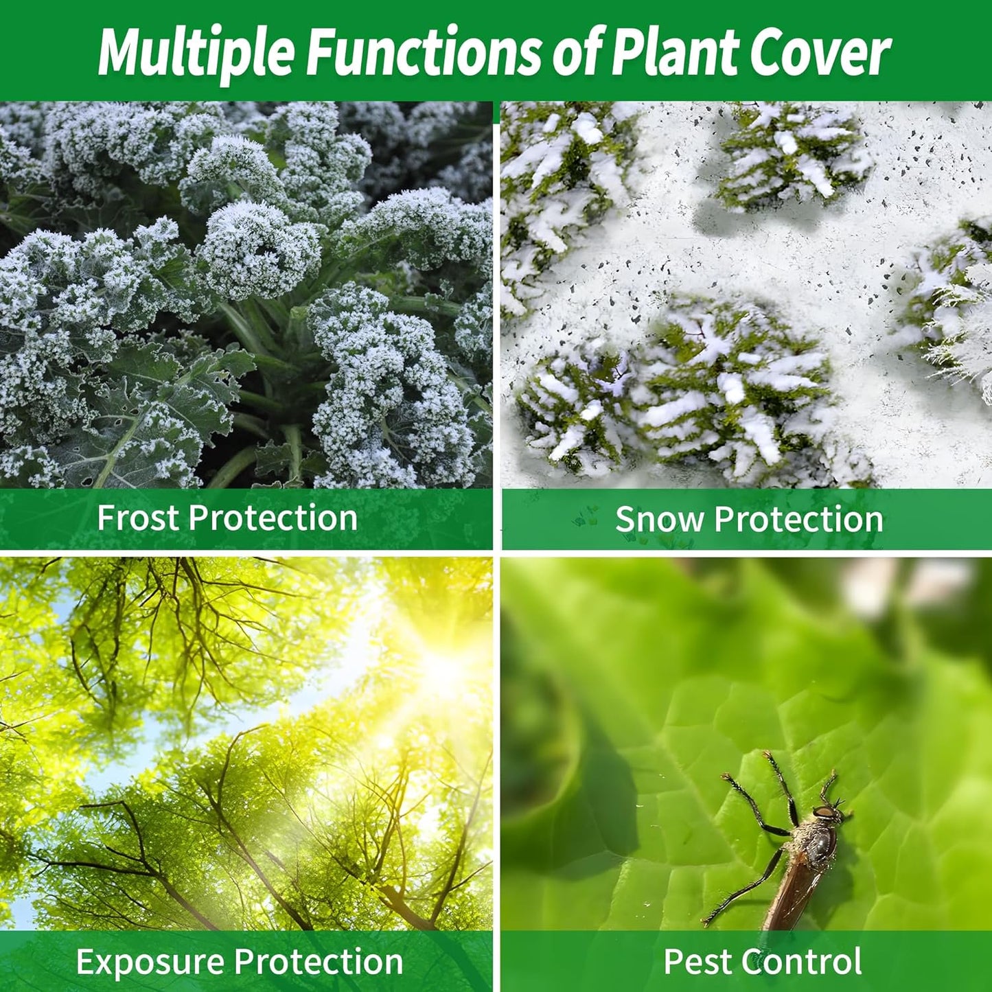 Plant Covers Freeze Protection 10x50ft（1.05 Oz/yd²） Garden Cover Plant Floating Row Cover,Vegetable Frost Blanket Winter Frost Cloth Plant Freeze Protection,Floating Blankets Fabric Plants