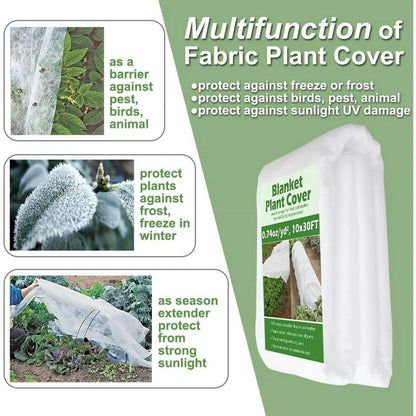 Plant Covers Freeze Protection, Floating Row Cover, Reusable Frost Cloth Blanket Floating Garden Fabric Plant Cover for Winter Frost Sun Pest Protection (10x33 ft 1.0oz)