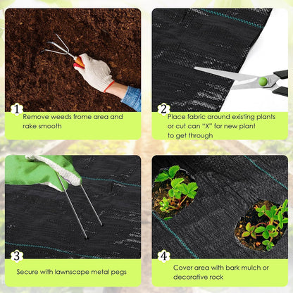 Weed Barrier Landscape Fabric Heavy Duty, Weed Block Gardening Ground Cover Mat, Weed Control Garden Cloth, Woven Geotextile Fabric for Underlayment, Commercial Driveway Fabric, 3.3ft H x 32.8ft L