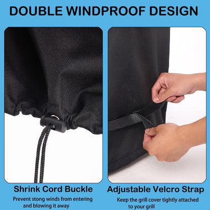 Grill Cover for Outdoor Grill, Waterproof Oxford Fabric BBQ Cover for 4-7 Burner Barbecue Grill ,68" Gas Grill Covers for Outside with Adjustable Drawstring & Strip,Storage Bag,Windproof, UV Protect