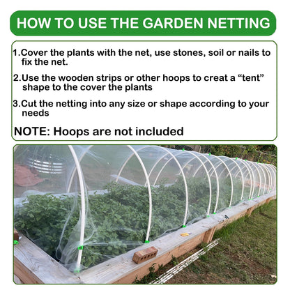 Bird Netting Garden Netting for Raised Beds 10 x 33ft Plant Netting for Gardeng Fruit Tree Netting Protective Circles for Vegetables Fruits Flowers Trees Crops to Grow Better