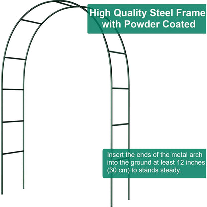 Wedding Arch Garden Arch 7.87 x 4.59 x 1.25FT Christmas Arch Backdrop Stand for Ceremony Metal Garden Trellis for Various Climbing Plant Garden Decor,Assemble Freely 2 Sizes,Black