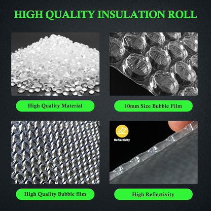 Double Reflective Insulation Roll 23.7 in X 16.4 FT RV Window Insulation for Summer Bubble Reflective Foil Insulation Aluminum Foil Thermal Insulation Foam for Windows, Roof, RV, Car