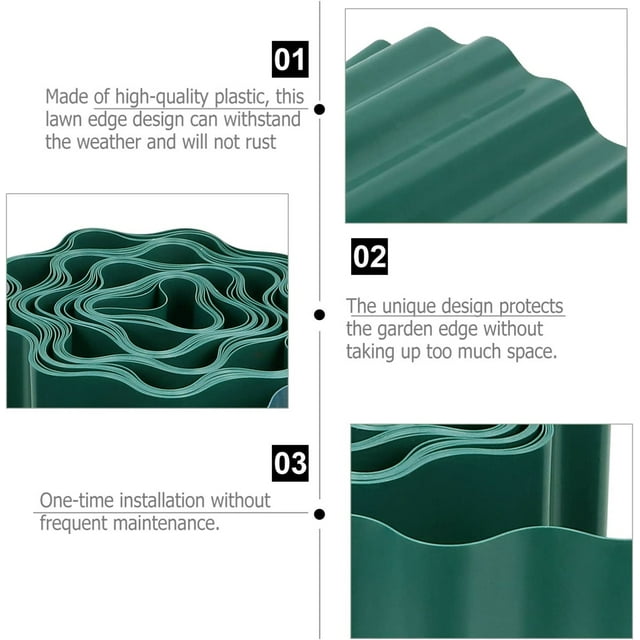 Landscape Edging Border, Garden Edging for Landscaping 8 inch x 30 feet Terrace Board Plastic Edging for Vegetable Raised Bed and Flower Bed Edging Borders