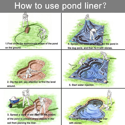Pond Liner,6.6 x 10ft Pond Liners for Outdoor Ponds,Teencool 10 Mil HDPE Fish Pond Liners Skins