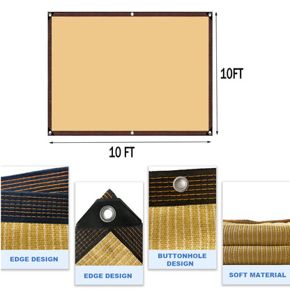 Sun Shade Sails 10 ft x 10 ft Shade Cloth for Garden Patio,Sunblock Net -for Plants Greenhouse Outdoor Pergola Lawn Sun Shade Cloths for Outdoor Patio Backyard Garden