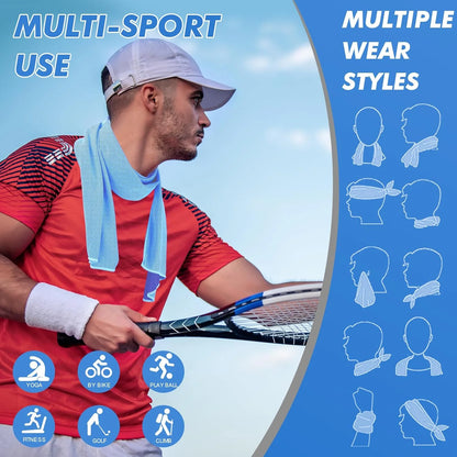4 Pcs Cooling Towels 40"x12" Cool Sweat Towels,Cooling Towels for Neck and Face,Workout Towels