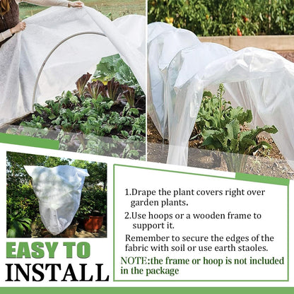 Plant Covers Freeze Protection,10Ft x 50Ft Frost Cloth for winter plant Covers Blanket Plant Cover