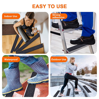 Anti Slip Tape, Domaci Heavy Duty Grip Tape Outdoor Waterproof, High Adhesive Traction Safety Tape for Stairs, Tread Steps, Ramps, Skateboards (Black, 4in x 33ft)