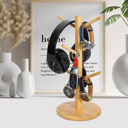 14 Inch Coffee Mug Tree Mug Holder Tree Coffee Mug Rack Cup Holder for Counter with 6 Hooks Removable Mug Stands